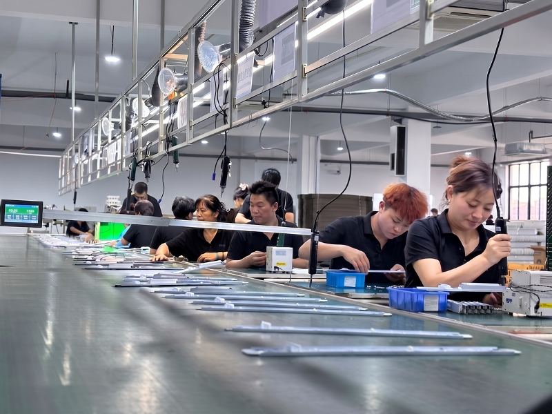 LED luminaire assembly line at NBlite