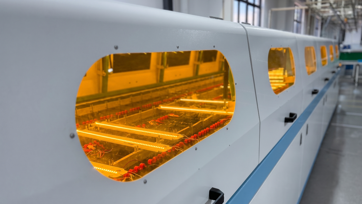 Ageing test rack for LED luminaires at NBlite