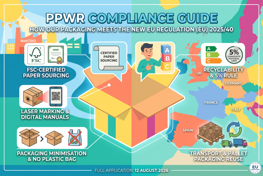 EU packaging and packaging waste regulation (PPWR) compliance for LED lighting shipments